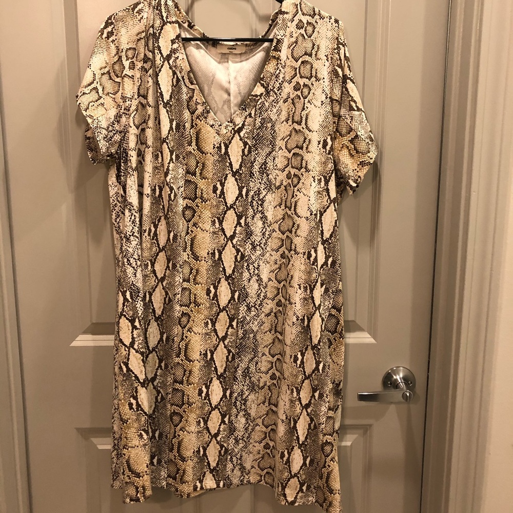 Snake Print Pocket Dress